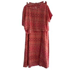 Free people two piece crop top and skirt set EUC sz 12